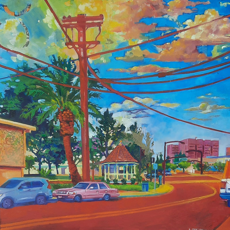 a painting of a street by Michelle Montrose