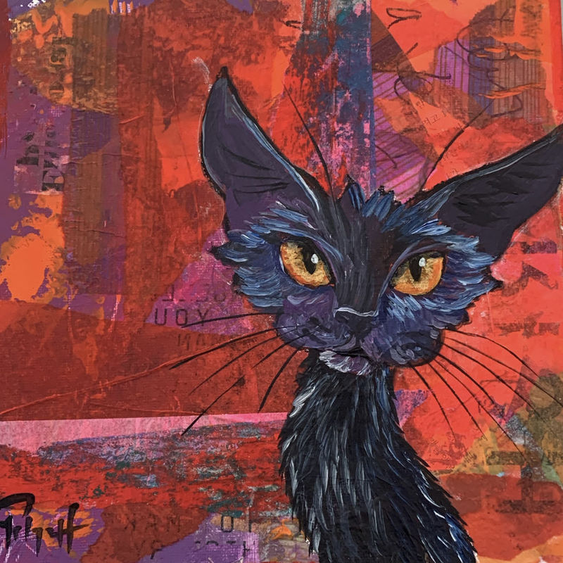 A painting of a cat