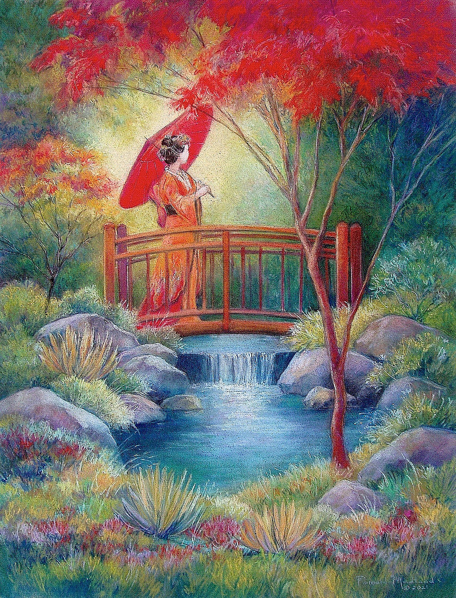 pastel of a Footbridge by Pam Madland